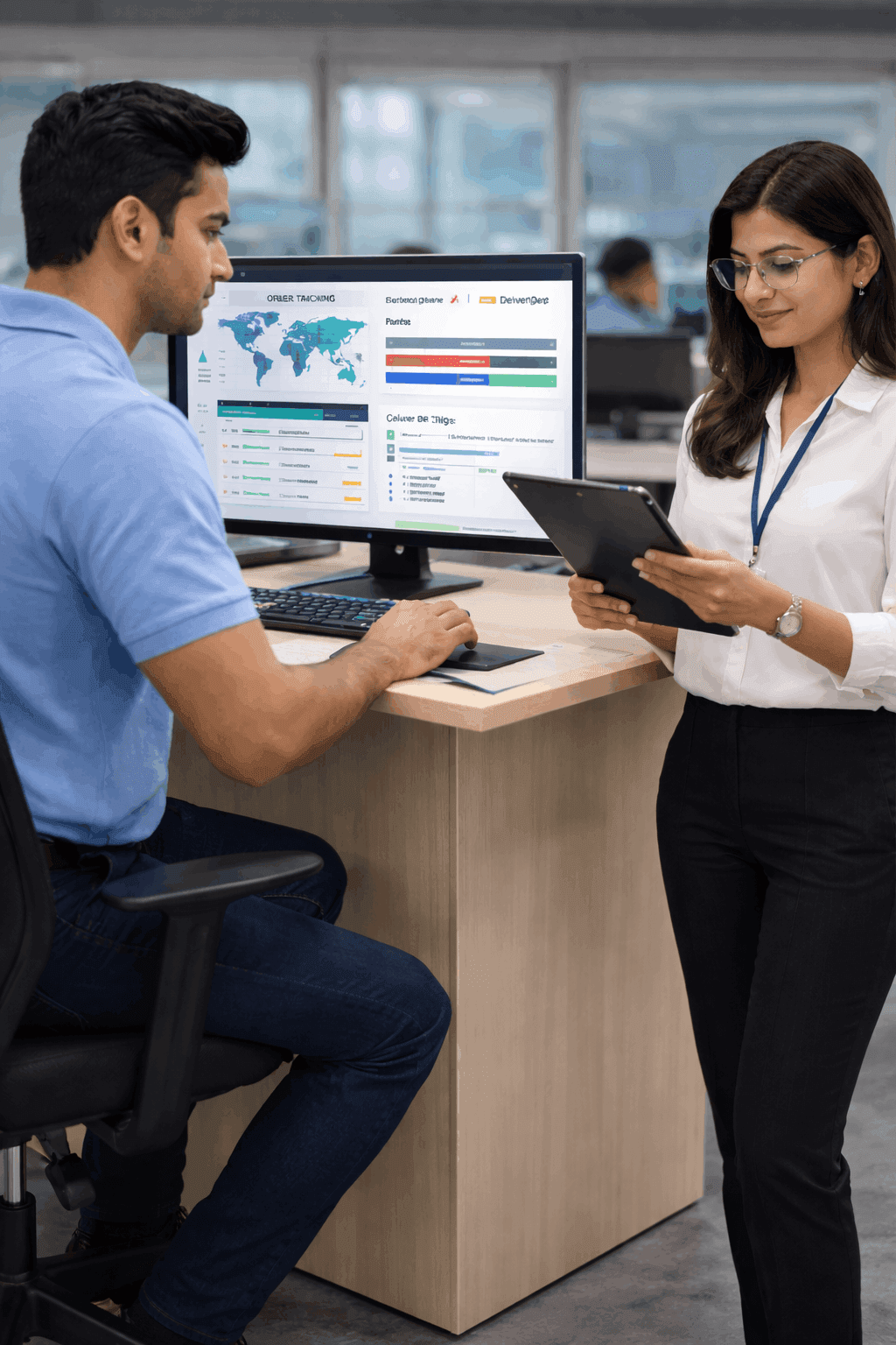 Student reading in library
